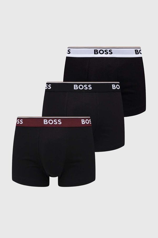 Boss Boksarice BOSS 3-pack moški, črna barva