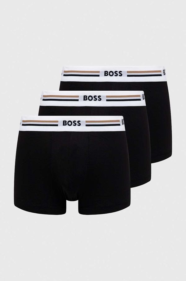 Boss Boksarice BOSS 3-pack moški, črna barva