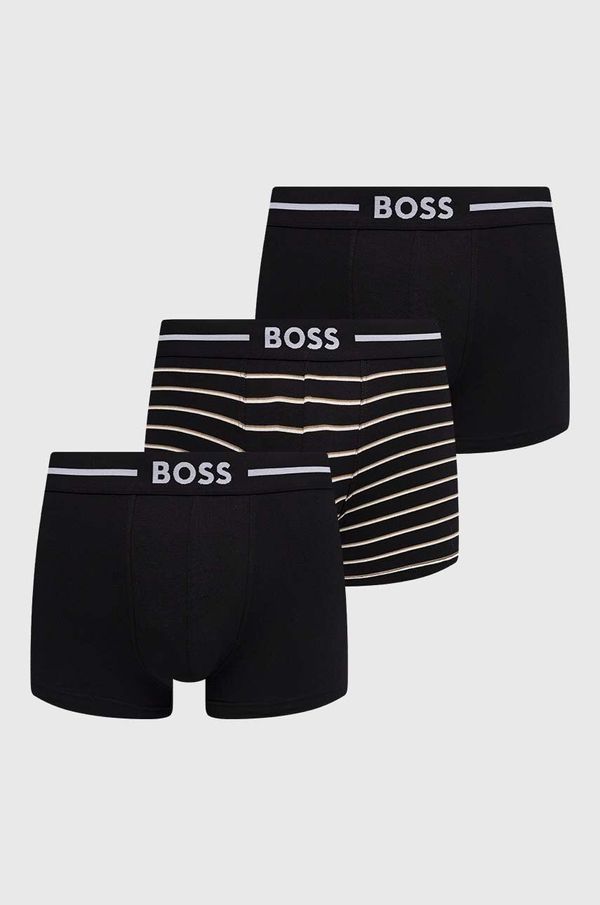 Boss Boksarice BOSS 3-pack moški, črna barva