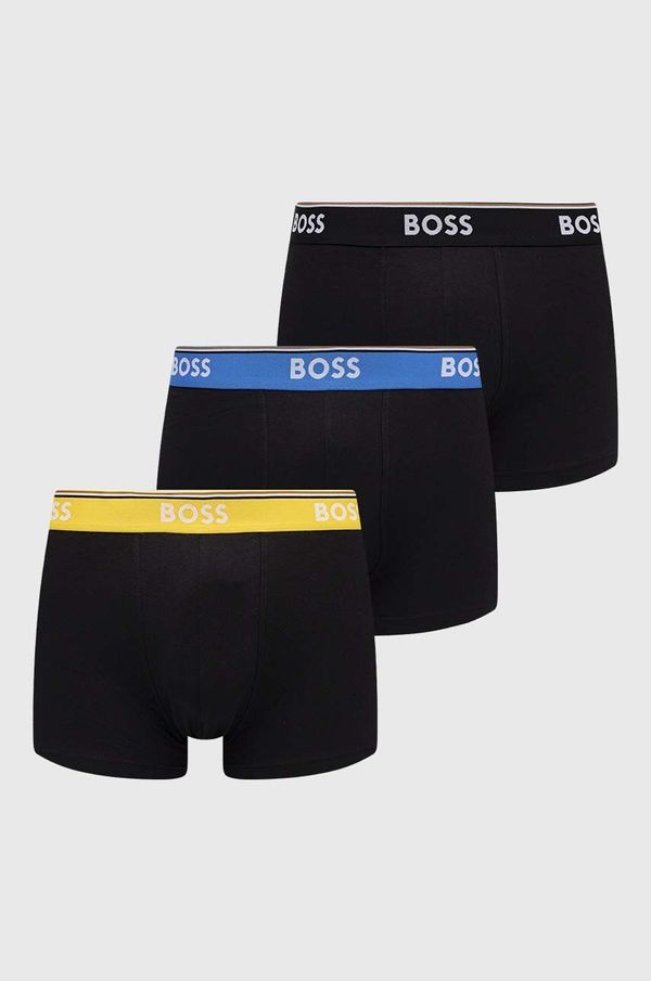 Boss Boksarice BOSS 3-pack moški, črna barva