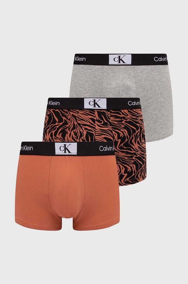 Calvin Klein Underwear Boksarice Calvin Klein Underwear 3-pack moški, rjava barva