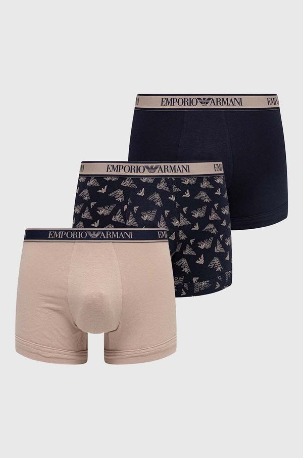 Emporio Armani Underwear Boksarice Emporio Armani Underwear 3-pack moški, bež barva