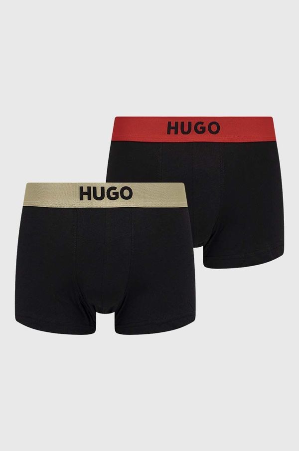Hugo Boksarice HUGO 2-pack moški, črna barva