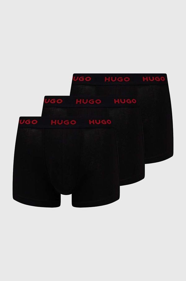 HUGO Boksarice HUGO 3-pack moške, črna barva, 50517878