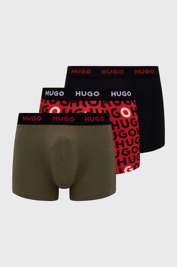Hugo Boksarice HUGO 3-pack moške, črna barva, 50517887