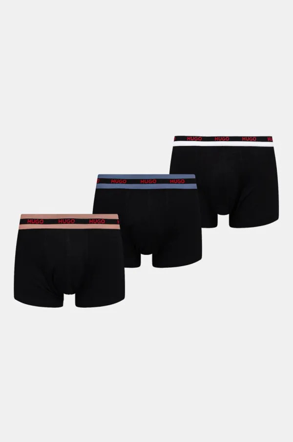 HUGO Boksarice HUGO 3-pack moške, črna barva, 50532598