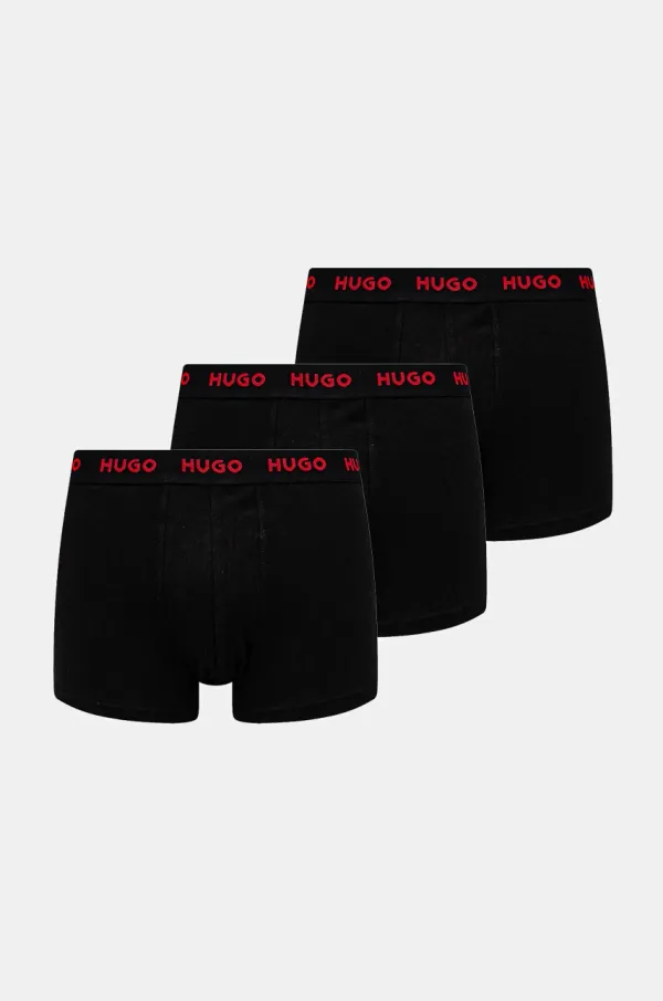 HUGO Boksarice HUGO 3-pack moške, črna barva, 50532611