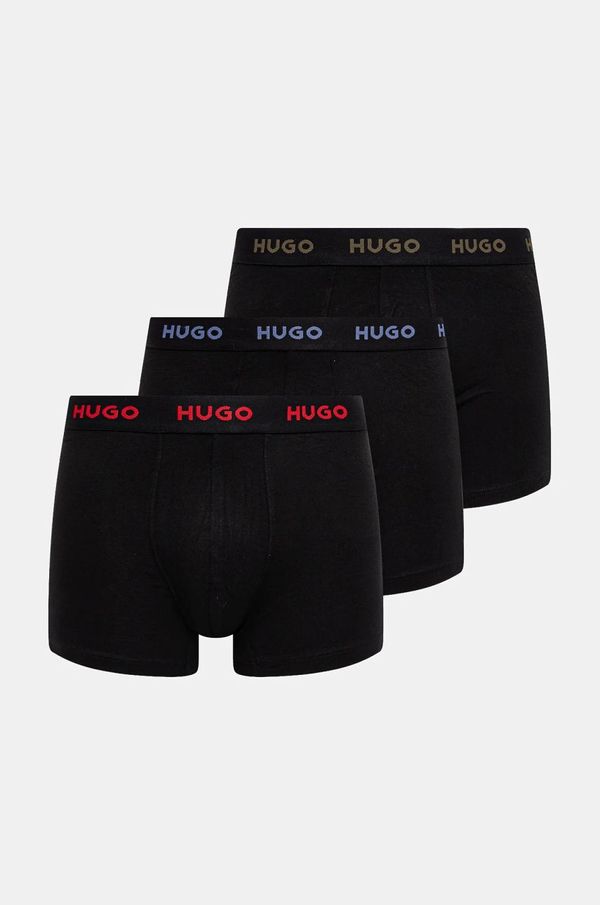 Hugo Boksarice HUGO 3-pack moške, črna barva, 50532613