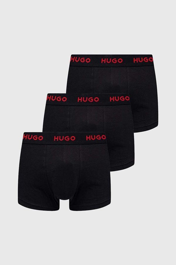 HUGO Boksarice HUGO 3-pack moški, črna barva