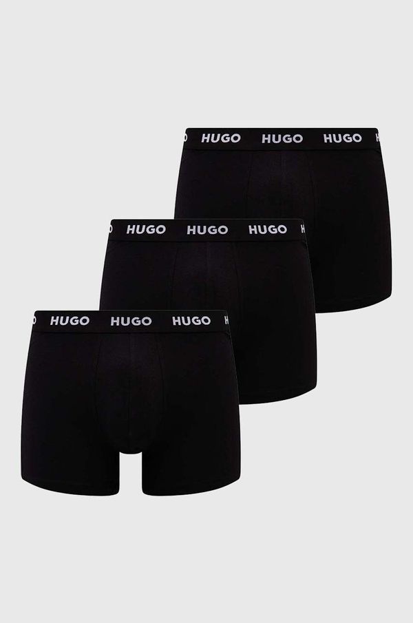 Hugo Boksarice HUGO 3-pack moški, črna barva