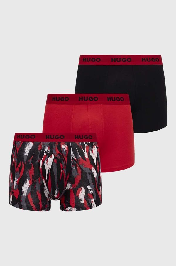 Hugo Boksarice HUGO 3-pack moški, rdeča barva