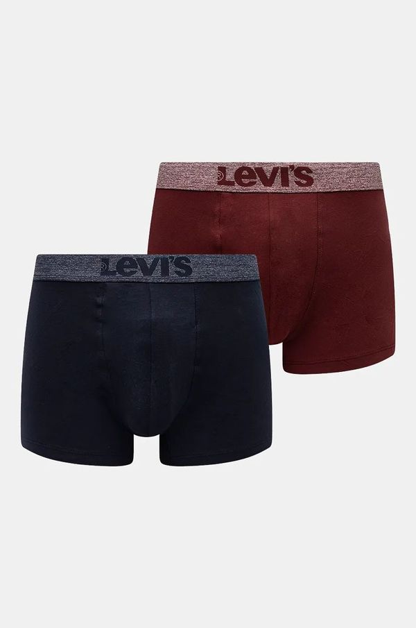 Levi's Boksarice Levi's 2-pack moške, bordo barva, 37149-1002