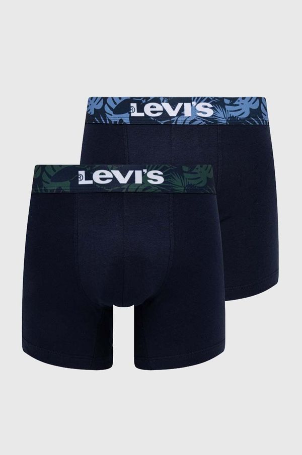 Levi's Boksarice Levi's 2-pack moški, mornarsko modra barva