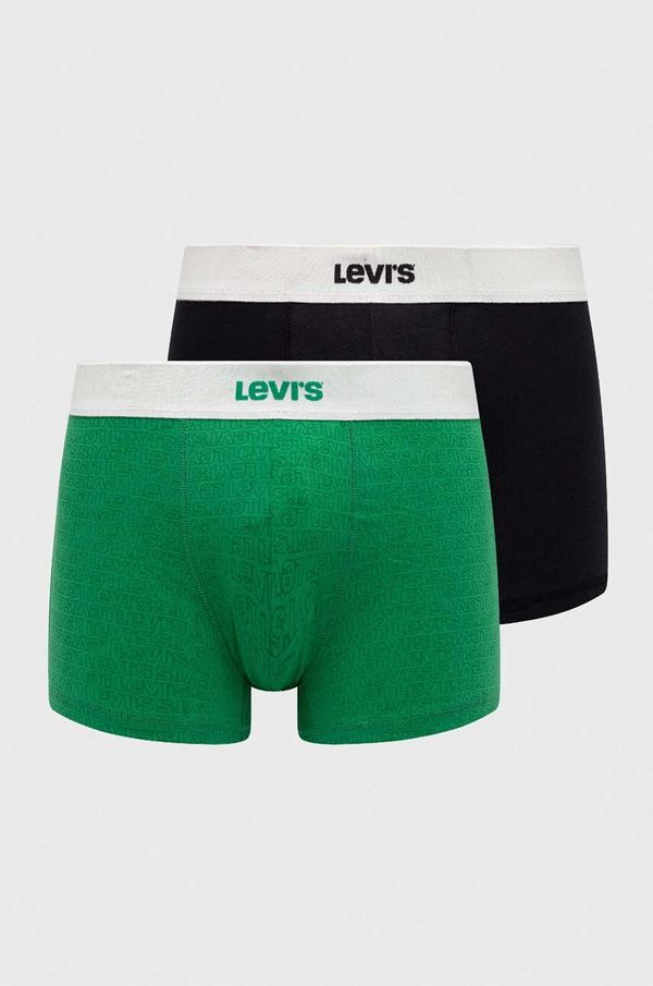 Levi's Boksarice Levi's 2-pack moški, zelena barva