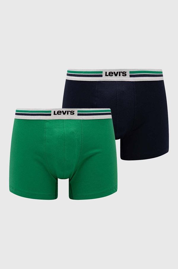 Levi's Boksarice Levi's 2-pack moški, zelena barva