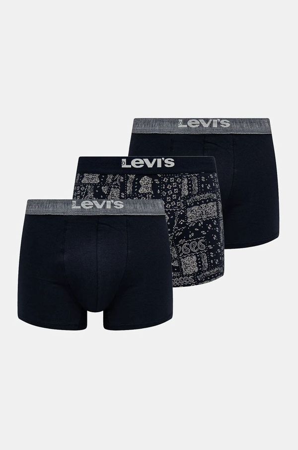 Levi's Boksarice Levi's 3-pack moške, mornarsko modra barva, 37149-1037