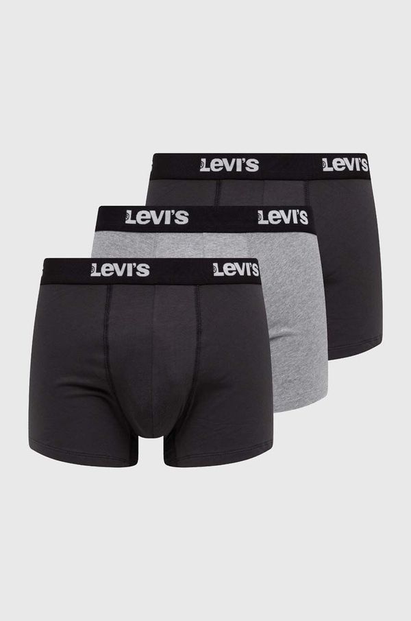 Levi's Boksarice Levi's 3-pack moški, siva barva