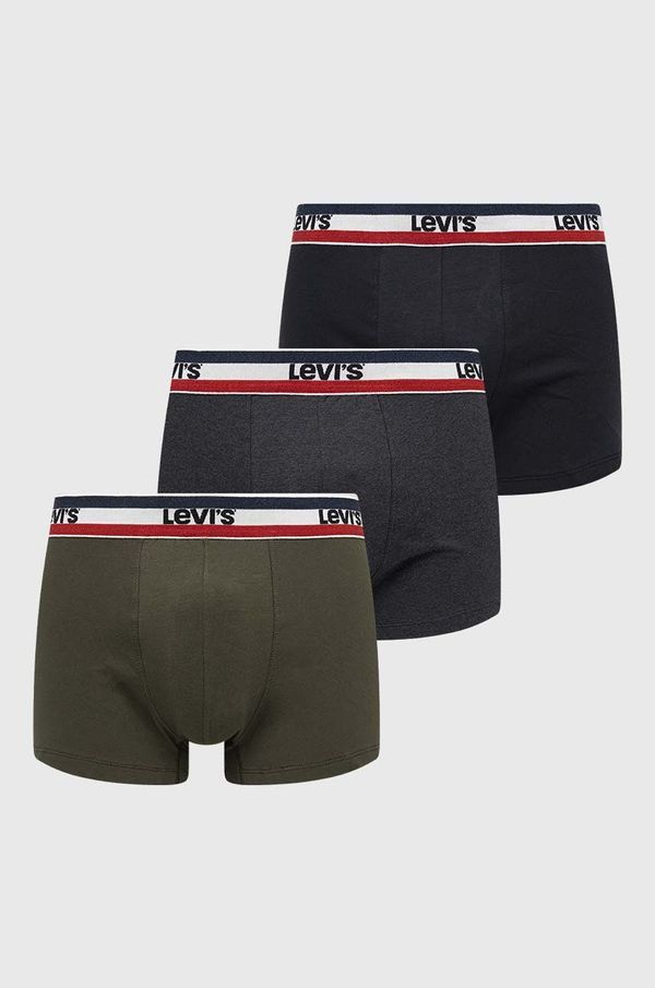 Levi's Boksarice Levi's 3-pack moški, zelena barva