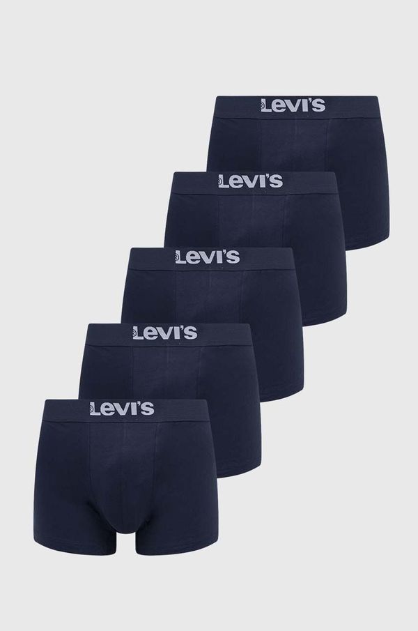 Levi's Boksarice Levi's 5-pack moški, mornarsko modra barva