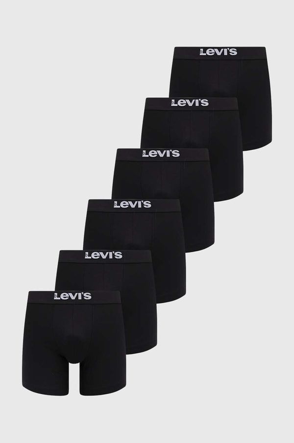 Levi's Boksarice Levi's 6-pack moški, črna barva