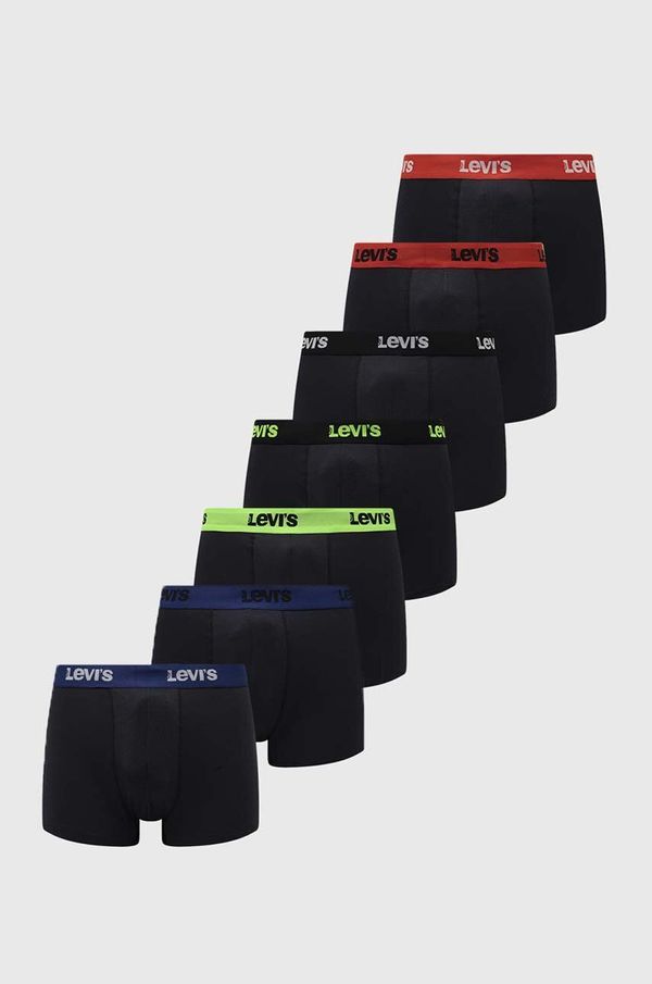 Levi's Boksarice Levi's 7-pack moški, črna barva