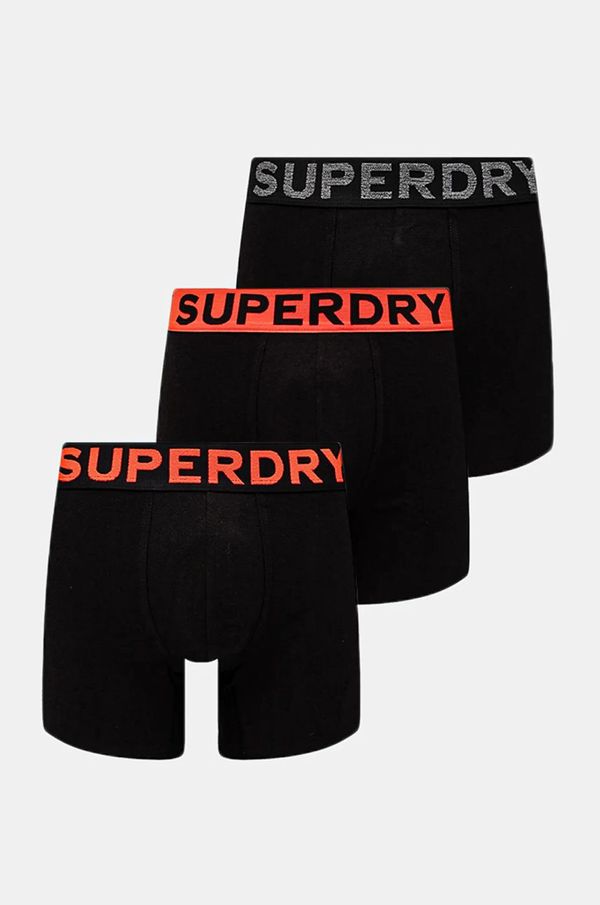 Superdry Boksarice Superdry 3-pack moške, črna barva, M3110452A-13A