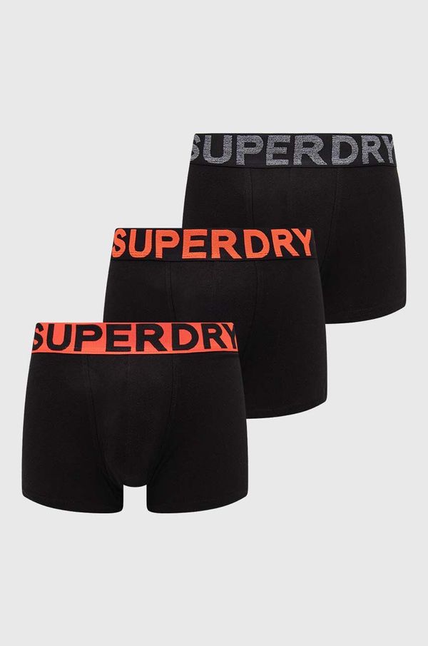 Superdry Boksarice Superdry 3-pack moški, črna barva