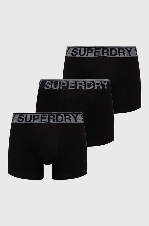 Superdry Boksarice Superdry 3-pack moški, črna barva