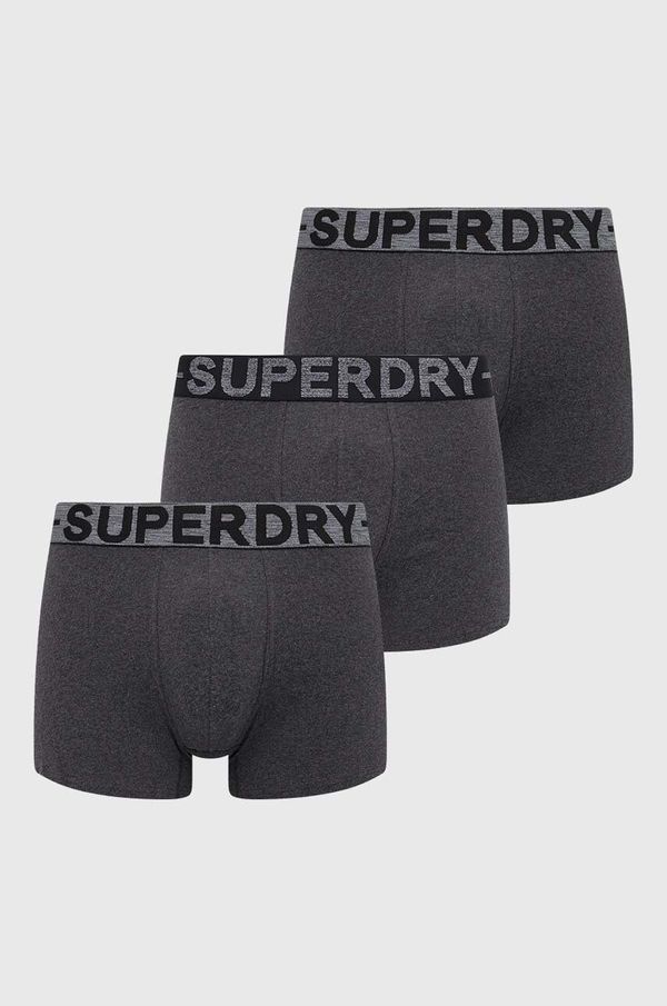 Superdry Boksarice Superdry 3-pack moški, siva barva