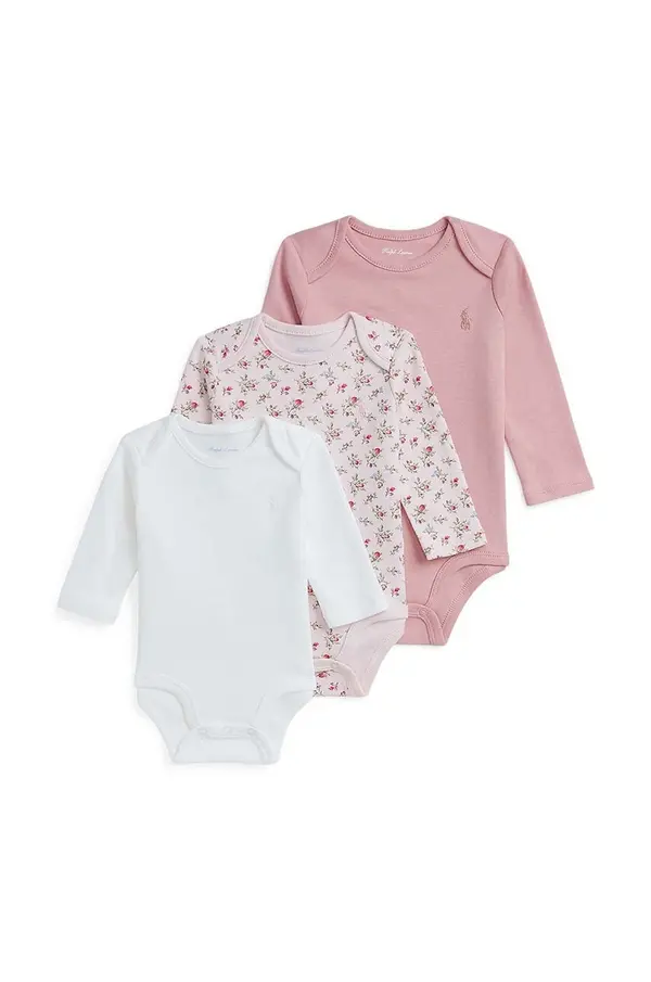 Polo Ralph Lauren Bombažen body za dojenčka Polo Ralph Lauren 3-pack