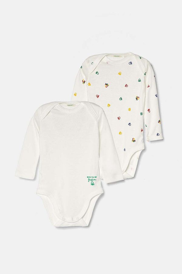 United Colors of Benetton Bombažen body za dojenčka United Colors of Benetton 2-pack 3GI70B00R