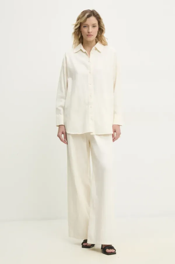 Answear Lab Bombažen komplet Answear Lab ženski, bež barva