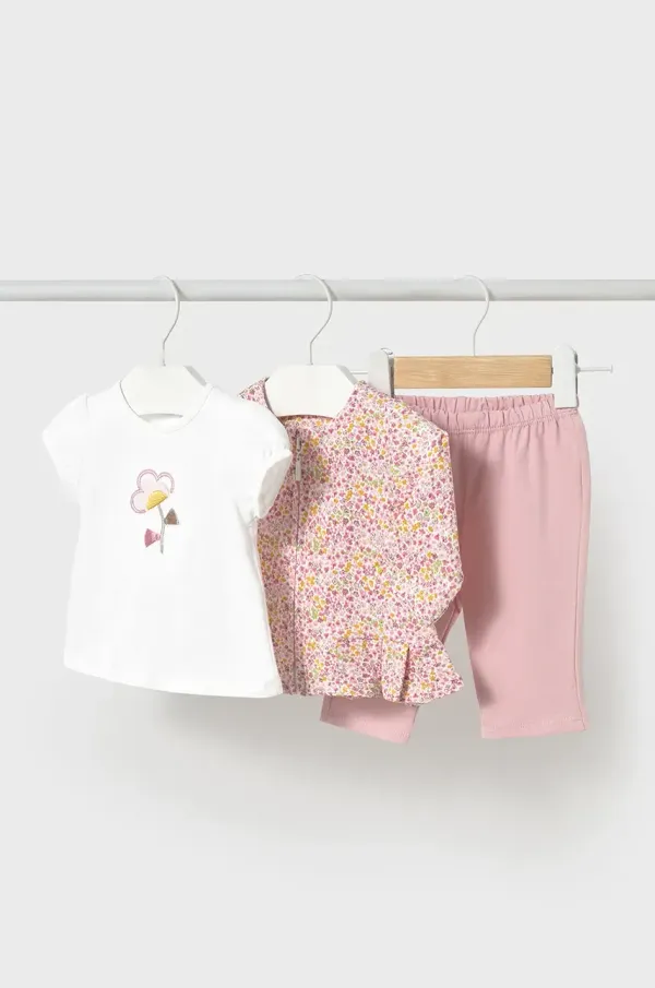 Mayoral Newborn Bombažen komplet trenirke za dojenčka Mayoral Newborn roza barva, 1854