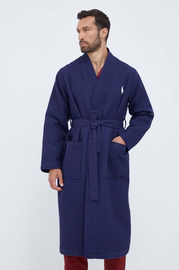 Polo Ralph Lauren Bombažen kopalni plašč Polo Ralph Lauren mornarsko modra barva