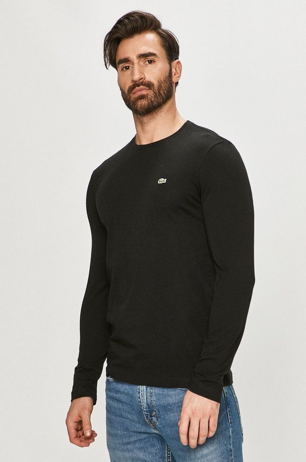 Lacoste Bombažen longsleeve Lacoste črna barva