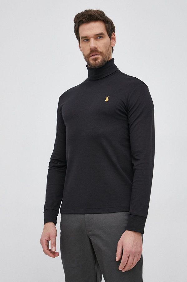 Polo Ralph Lauren Bombažen longsleeve Polo Ralph Lauren črna barva