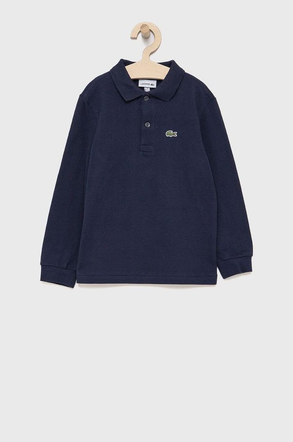 Lacoste Bombažen otroški longsleeve Lacoste mornarsko modra barva