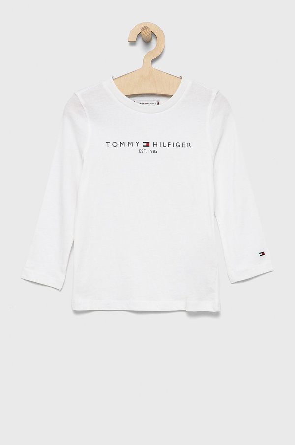 Tommy Hilfiger Bombažen otroški longsleeve Tommy Hilfiger bela barva