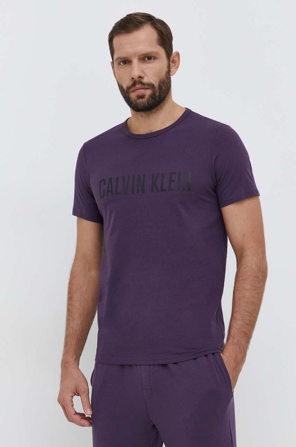 Calvin Klein Underwear Bombažen pižama t-shirt Calvin Klein Underwear siva barva