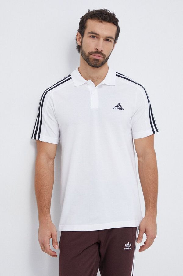 adidas Bombažen polo adidas bela barva