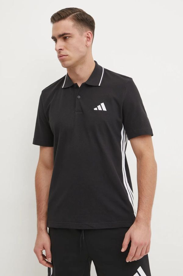 adidas Bombažen polo adidas Essentials črna barva, JE6380