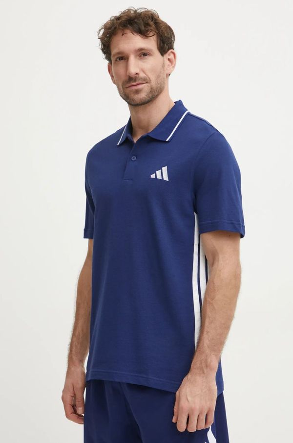 adidas Bombažen polo adidas Essentials mornarsko modra barva, JE6382