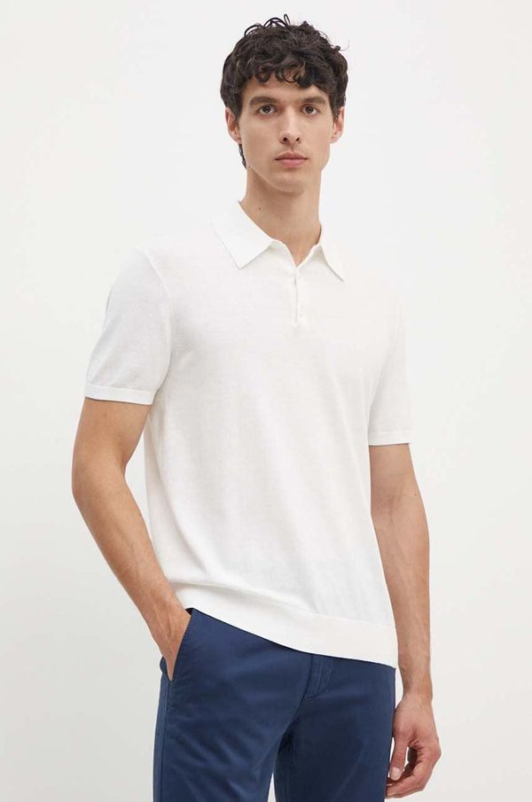 Armani Exchange Bombažen polo Armani Exchange bela barva, 8NZF5D ZM3JZ
