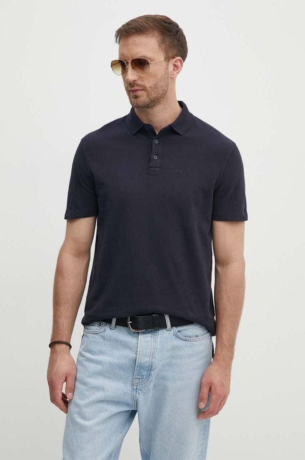 Armani Exchange Bombažen polo Armani Exchange mornarsko modra barva, 3DZFAB ZJXUZ