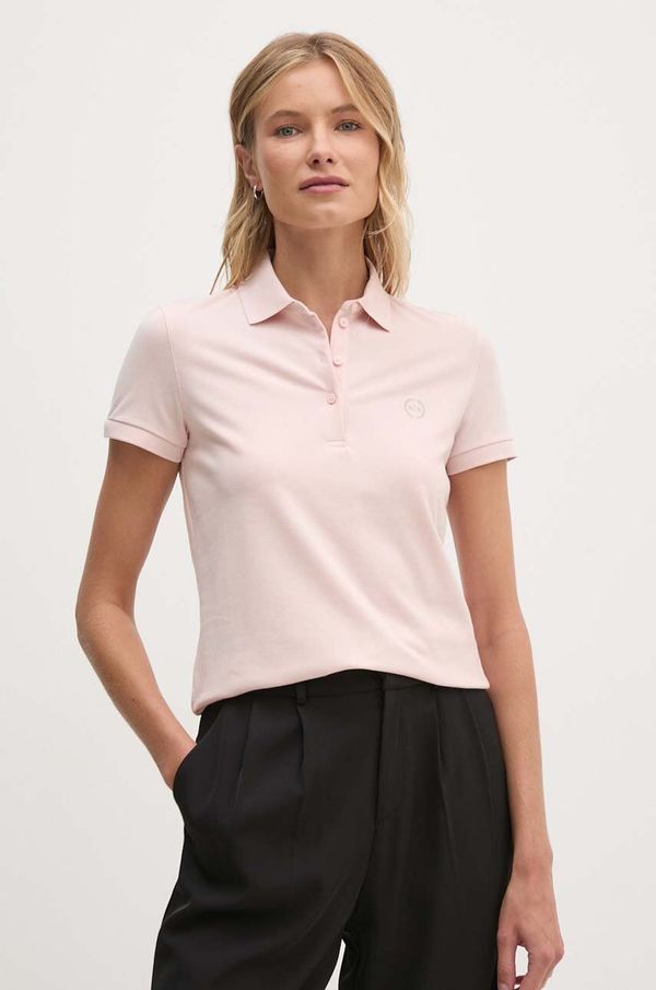 Armani Exchange Bombažen polo Armani Exchange roza barva