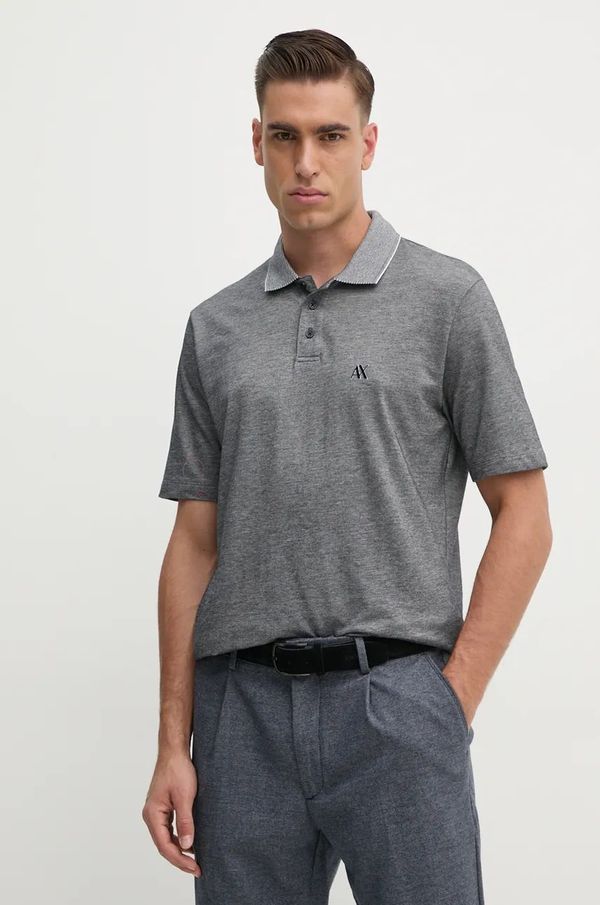 Armani Exchange Bombažen polo Armani Exchange siva barva, 6DZFJP ZJM5Z
