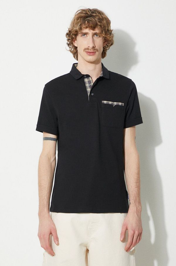 Barbour Bombažen polo Barbour Corpatch Polo črna barva, MML1071