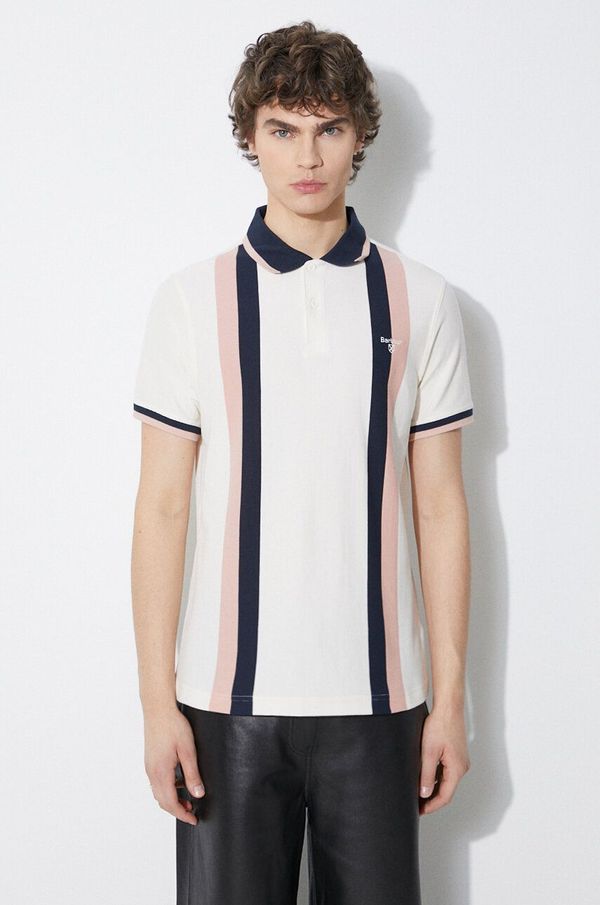 Barbour Bombažen polo Barbour Howdon bež barva, MML1366