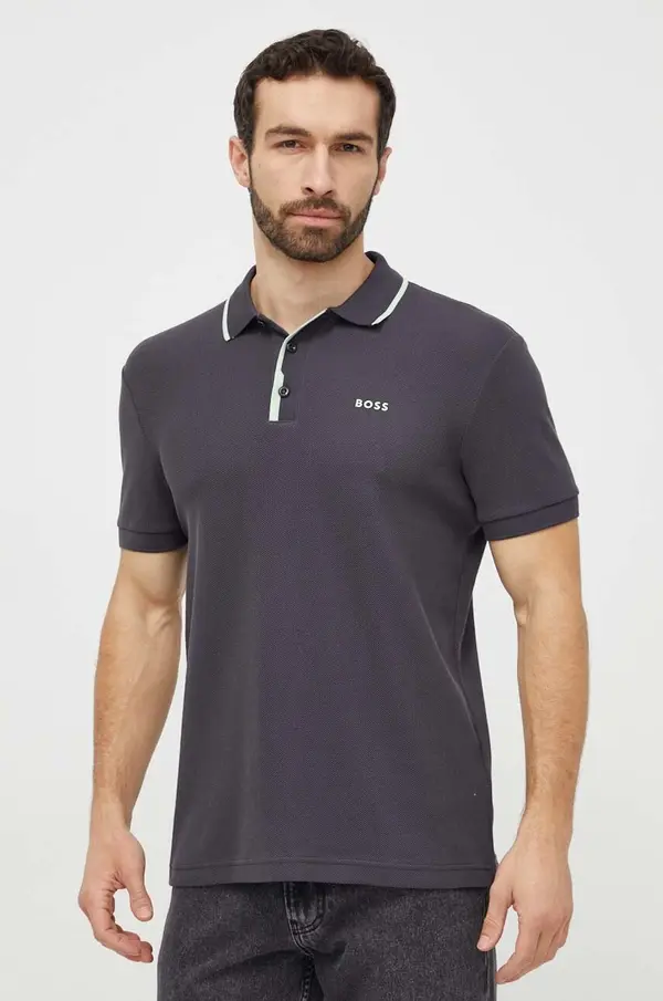 BOSS Green Bombažen polo Boss Green
