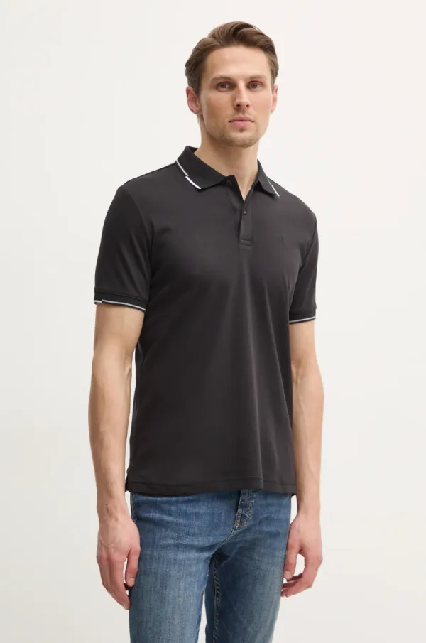 Calvin Klein Bombažen polo Calvin Klein črna barva, K10K114130